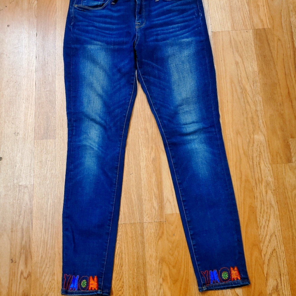 YMOM Custom Embroidered Jeans